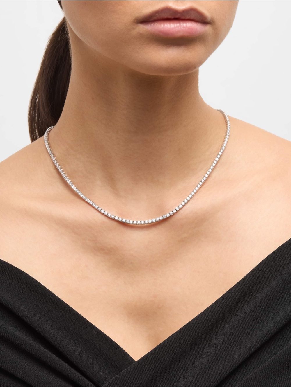 18k 18ct Tennis Necklace - Picture 4 of 13